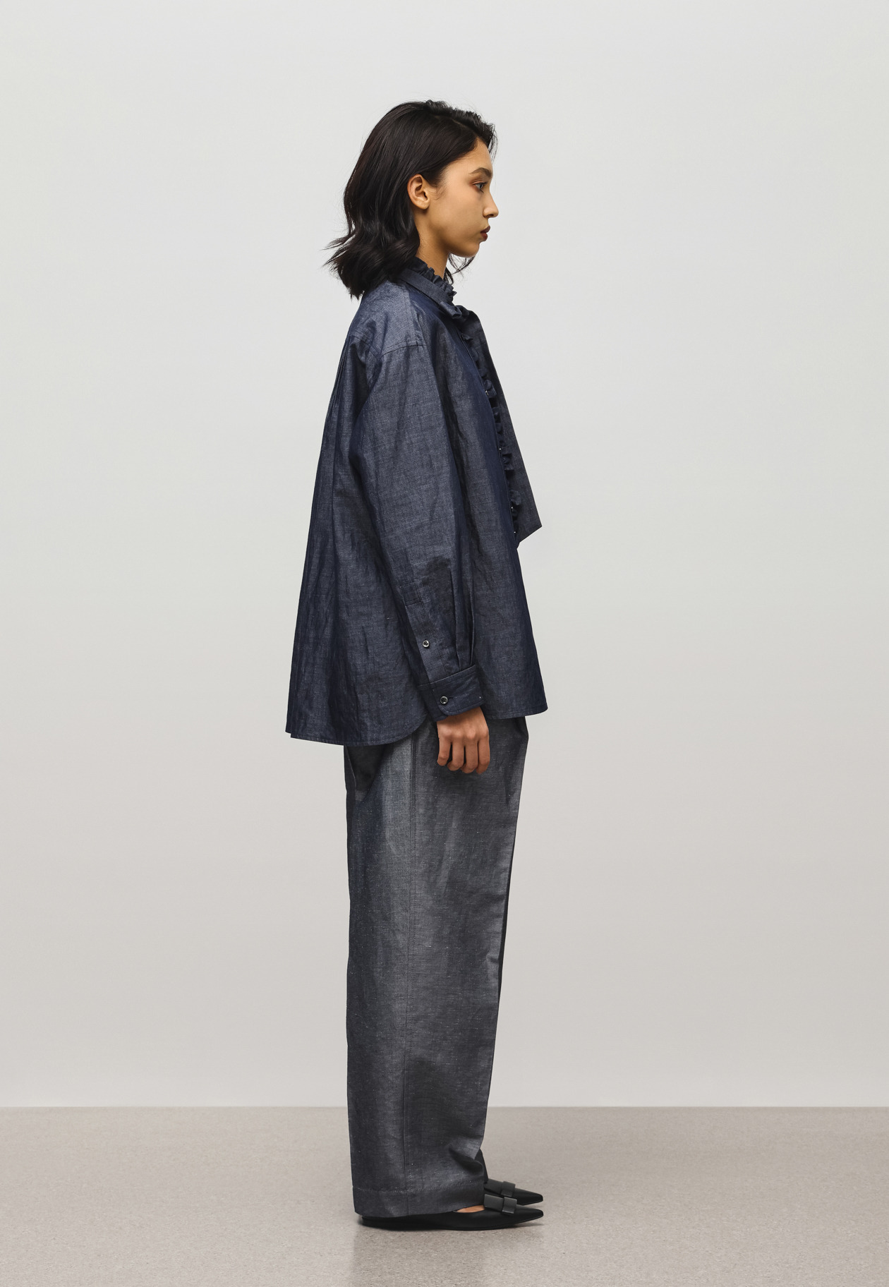 DENIM BOW SHIRT 詳細画像 Navy 3
