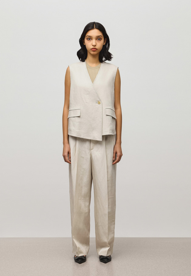 LINEN TWILL GILET 詳細画像 Beige 1