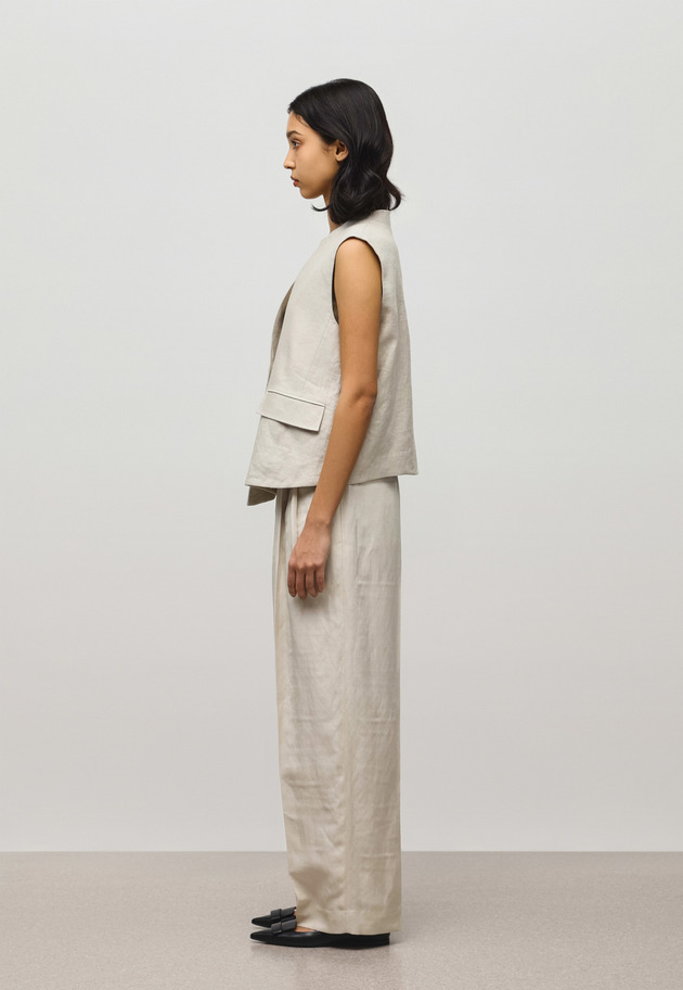 LINEN TWILL GILET 詳細画像 Beige 2