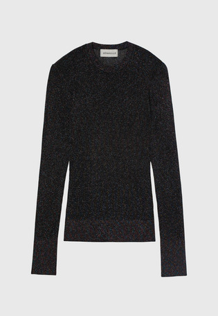 LAME RIB CREW NECK KNIT / ラメリブクルーネックニット
