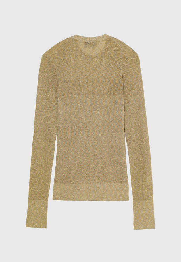 LAME RIB CREW NECK KNIT / ラメリブクルーネックニット 詳細画像 Beige 2