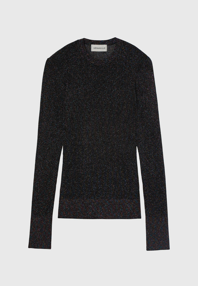LAME RIB CREW NECK KNIT / ラメリブクルーネックニット 詳細画像 Brd 1