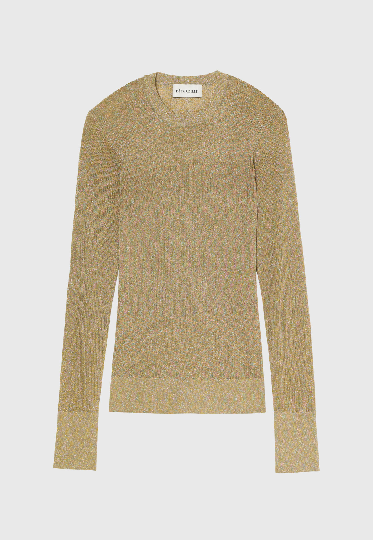 LAME RIB CREW NECK KNIT / ラメリブクルーネックニット 詳細画像 Beige 1