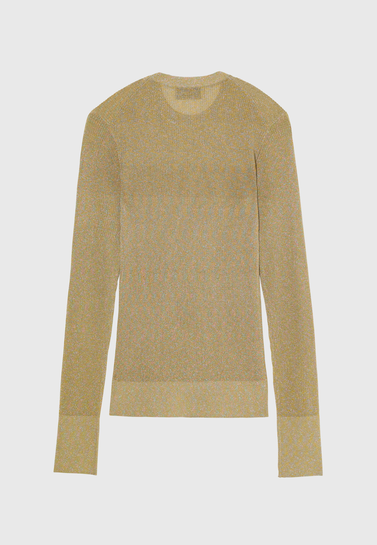 LAME RIB CREW NECK KNIT / ラメリブクルーネックニット 詳細画像 Beige 2