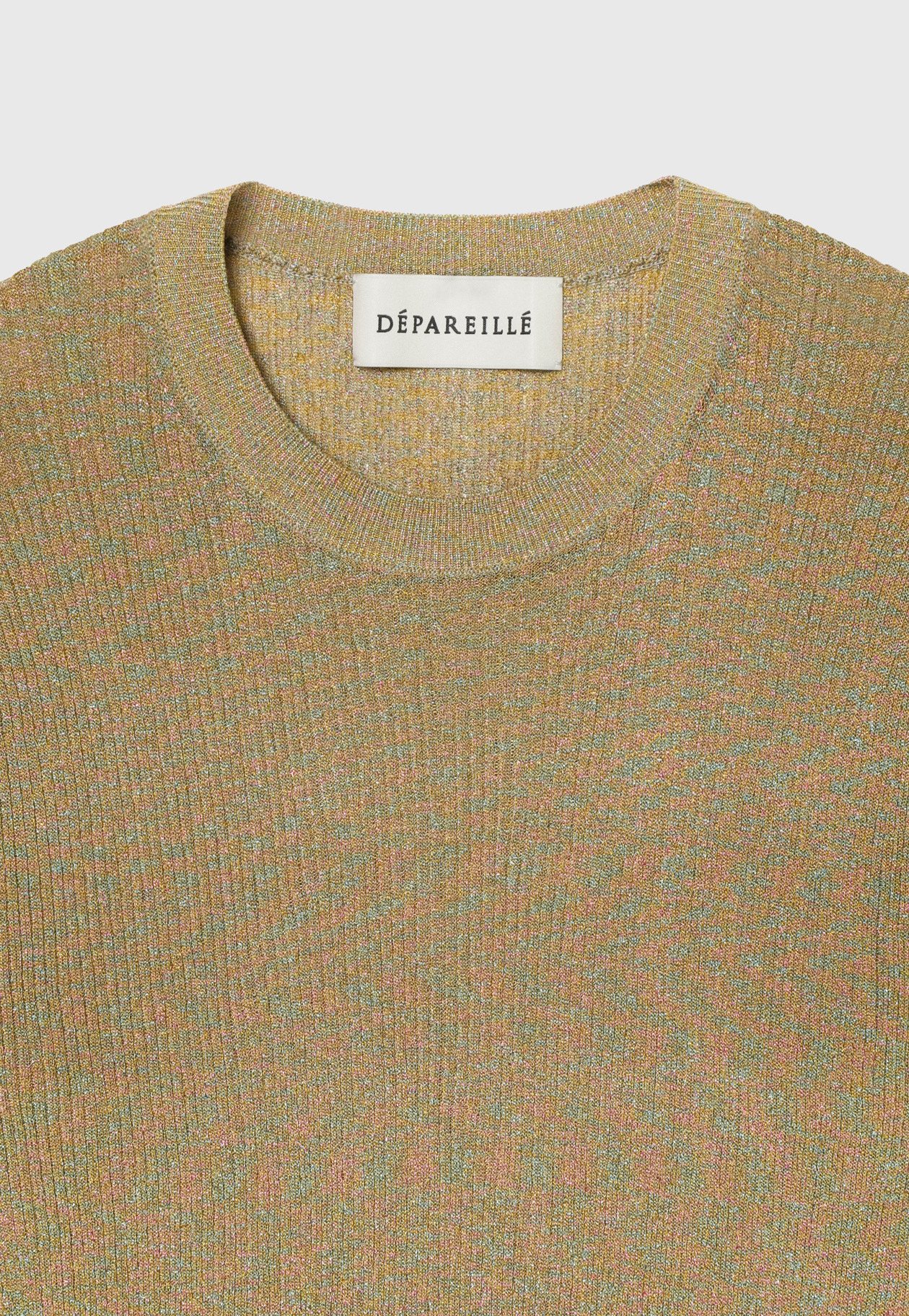 LAME RIB CREW NECK KNIT / ラメリブクルーネックニット 詳細画像 Beige 3