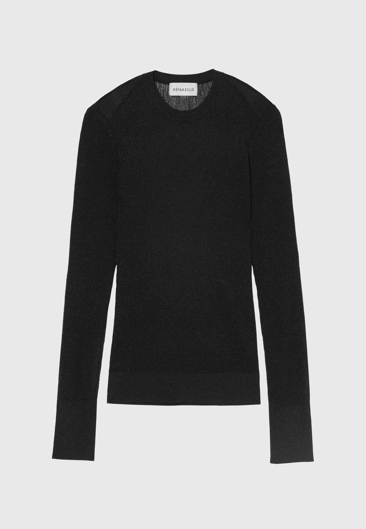 LAME RIB CREW NECK KNIT / ラメリブクルーネックニット 詳細画像 Black 1