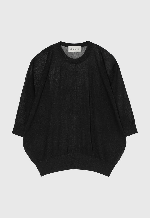 LAME DOLMAN CREW NECK KNIT / ラメドルマンクルーネックニット 詳細画像 Black 1