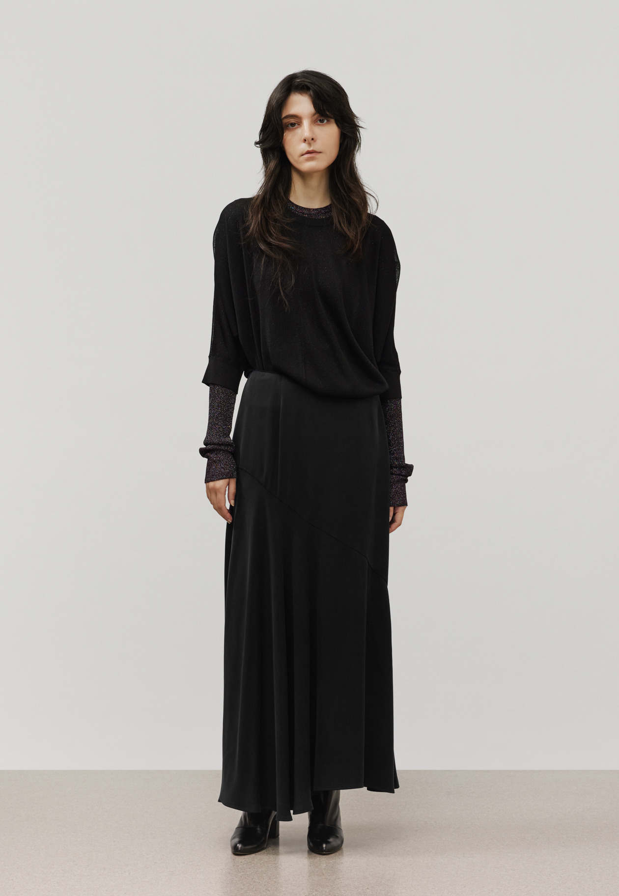 LAME DOLMAN CREW NECK KNIT / ラメドルマンクルーネックニット 詳細画像 Black 5